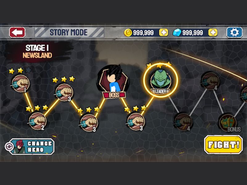Chế độ chơi trong Hack Stickman Warriors 