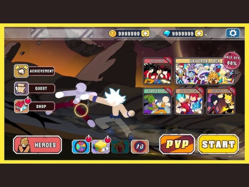 Full tiền, kim cương trong Hack Stickman Warriors 
