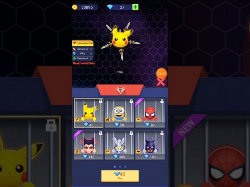 Tải Hack Knives Crash Mod APK (Full Tiền, Kim Cương) v1.0.49 Hệ thống nhân vật đa dạng trong Hack Knives Crash