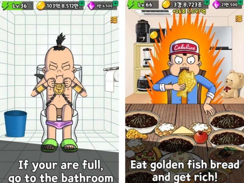 Sử dụng giải ph&aacute;p ti&ecirc;u h&oacute;a gấp trong Food Fighter Clicker Mod Apk