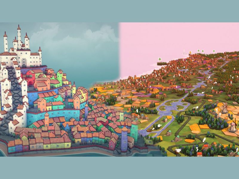Xây dựng thị trấn cổ trong Townscaper Mod Apk