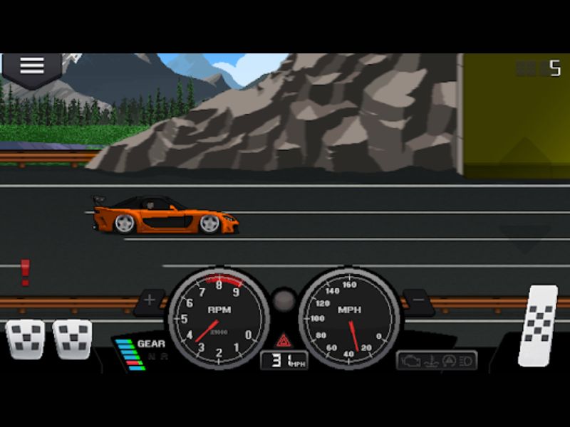 Trải nghiệm game đua xe trong Hack Pixel Car Racer