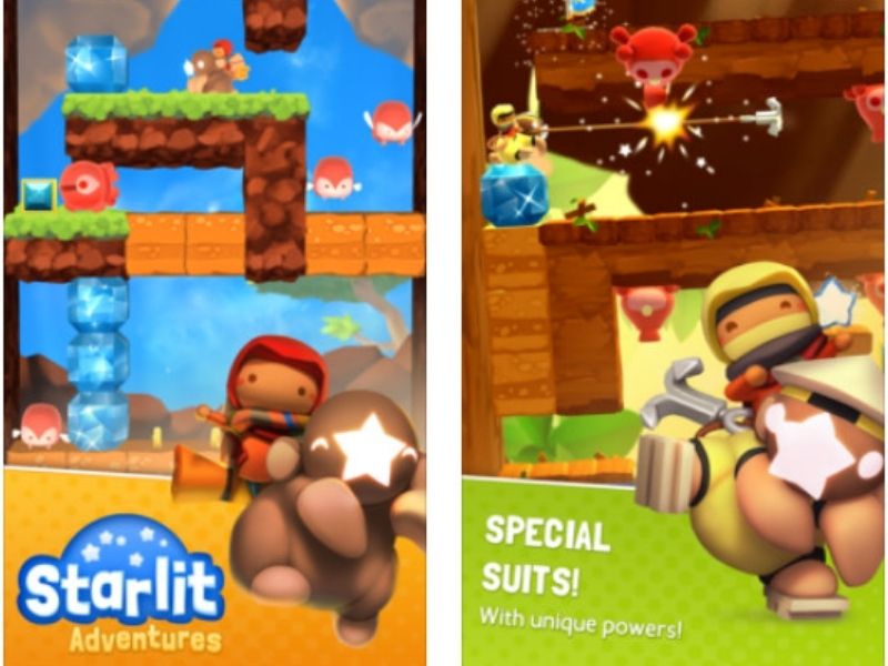 8 thế giới kh&aacute;c nhau trong Starlit Adventures Mod APK