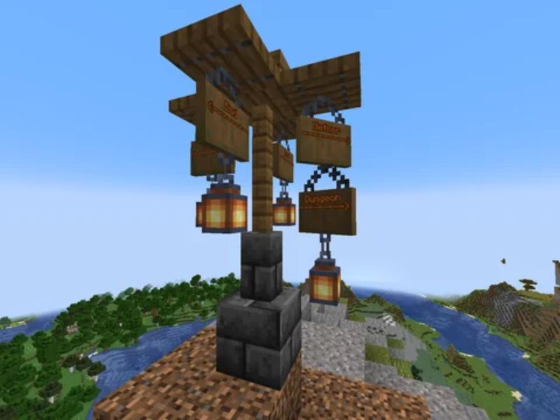 Biển b&aacute;o treo từ gỗ trong Minecraft 1.20 Tiếng Việt