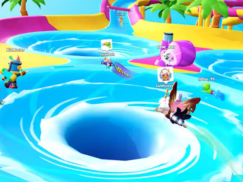 Lối chơi Battle Royale đầy kịch t&iacute;nh trong Stumble Guys Mod Hack.Boats