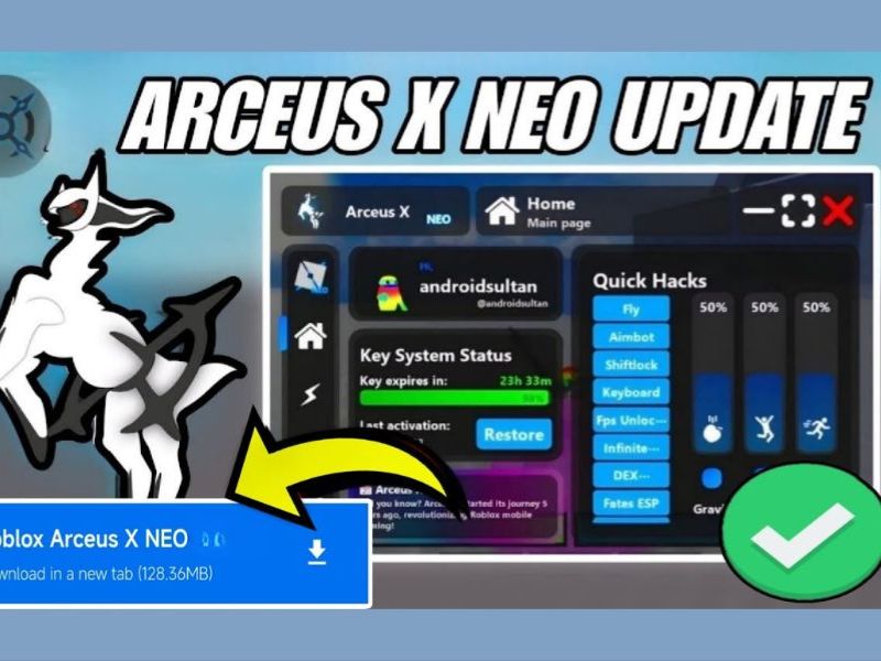 Tải Hack Arceus x (Mở Khóa Tất Cả, Menu, Tốc Độ) v8.0 Phiên Bản Hack Arceus X Neo