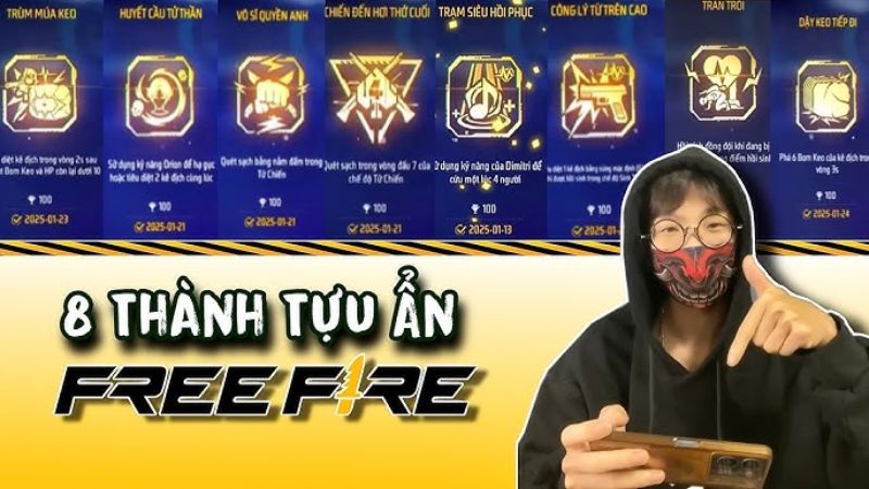 Hệ thống thành tích rõ ràng trong Hack Free Fire