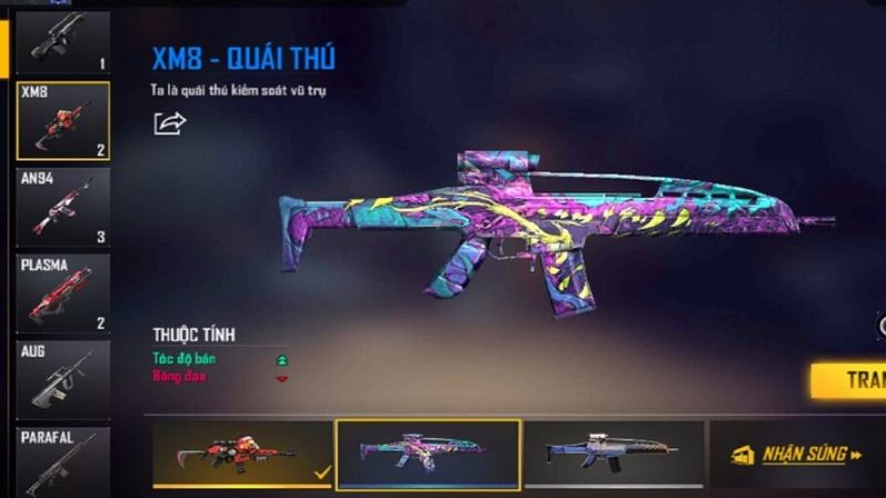 Sơn súng đa dạng trong Hack Free Fire