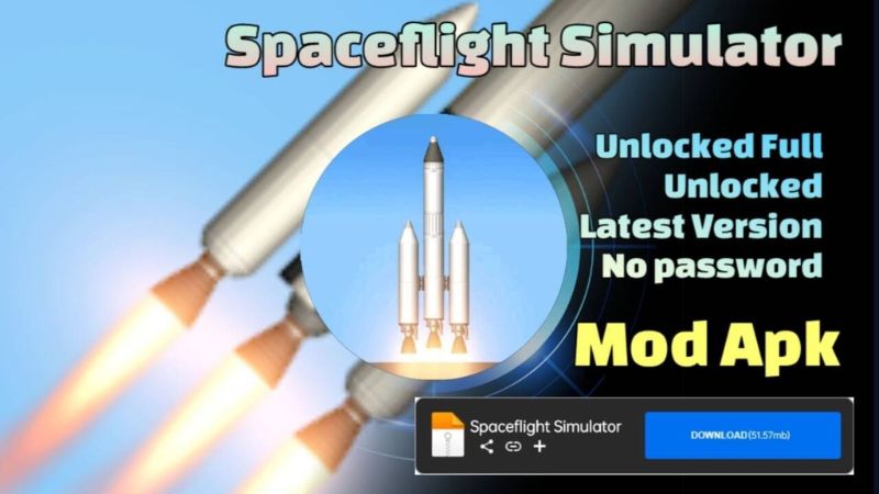 Spaceflight Simulator mở khóa tất cả bộ phận tên lửa