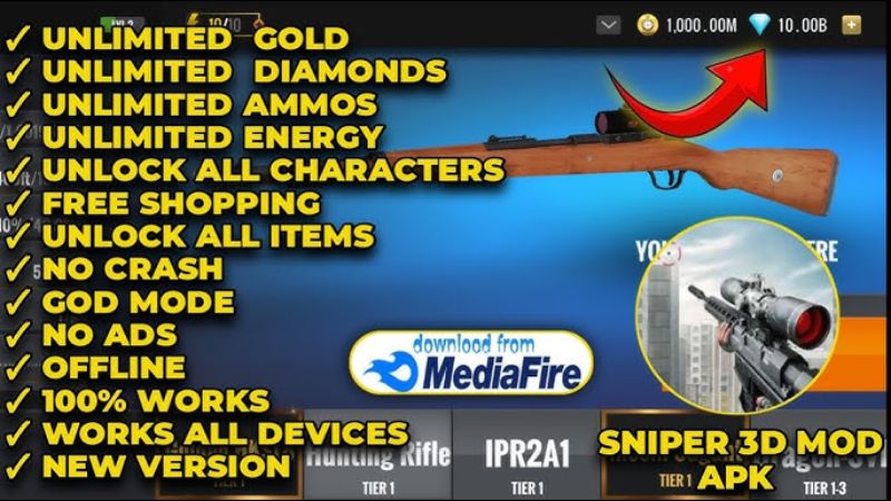 Những Đặc Quyền Vip Chỉ Có Trong Phiên Bản Sniper 3D Hack Mới Nhất