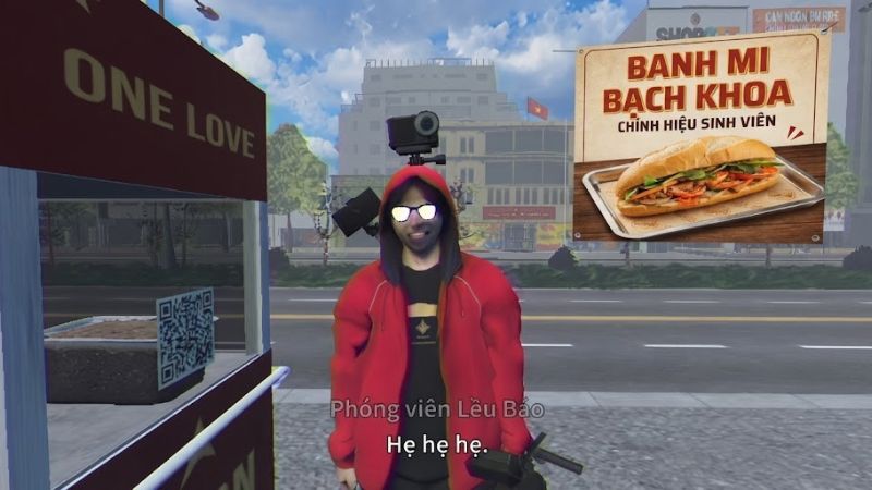 Bánh Mì Bách Khoa APK với xe bánh mì trước cổng Parabol HUST