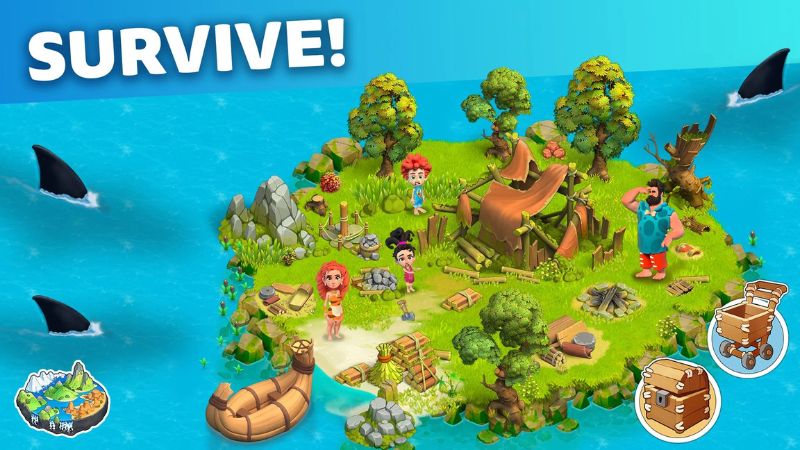 Family Island MOD APK chế tạo vật phẩm trên đảo.