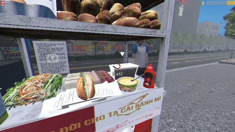 Gameplay quản lý xe bánh mì trong The Hust Banhmi