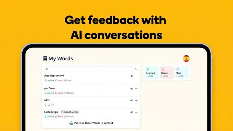 Lịch học từ vựng và luyện nói trên Memrise