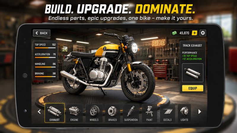 Cafe Racer MOD APK vượt sát phương tiện ở tốc độ cao để tăng điểm