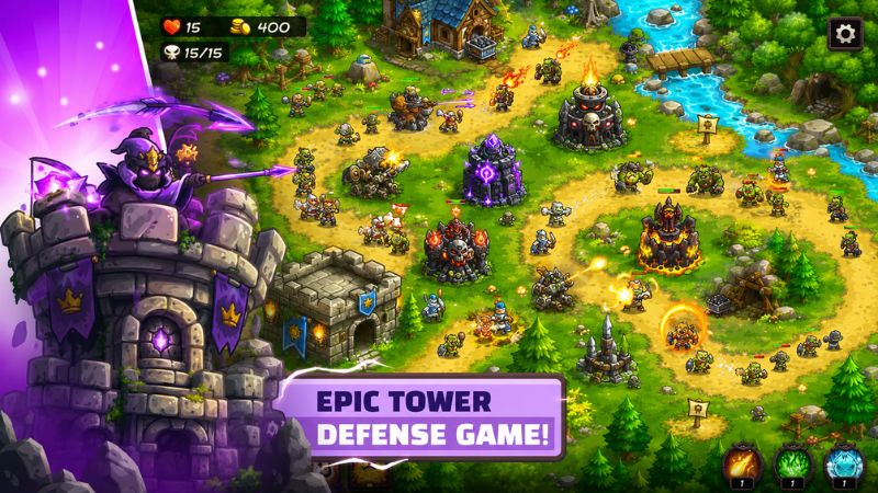 Giao diện nâng cấp tower hoặc hero