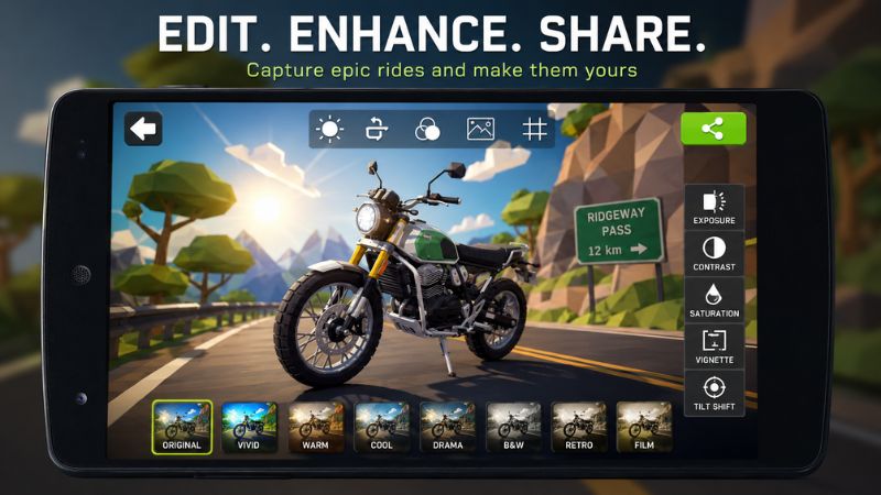 Hack Cafe Racer vô hạn tiền với góc nhìn lái mô tô thứ nhất