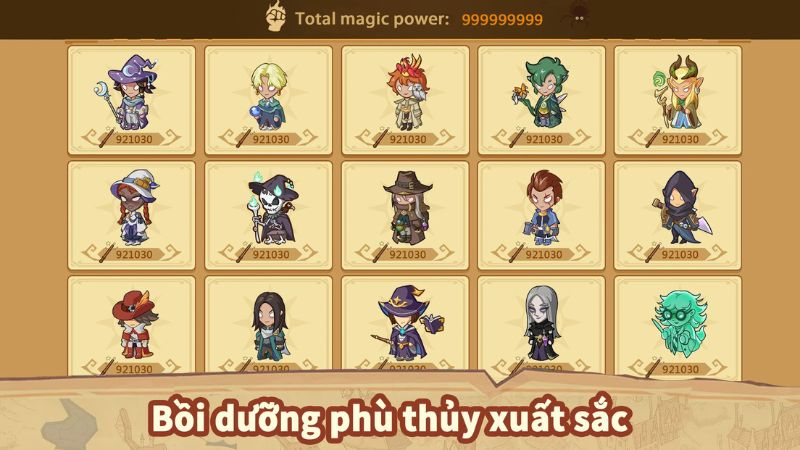 Hack Idle Magic School với Nước Thánh và Trái Phép Thuật hỗ trợ nâng cấp