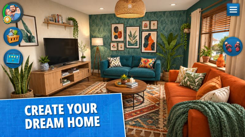 House Flipper MOD với căn nhà cũ đang được dọn dẹp và sửa chữa trên Android