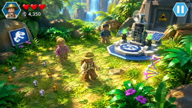 LEGO Jurassic World APK cho phép điều khiển nhiều loài khủng long trong các màn phiêu lưu