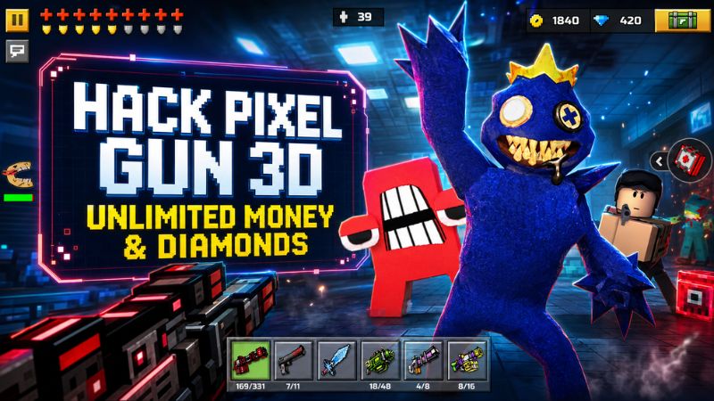 Pixel Gun 3D MOD APK vô hạn tiền hỗ trợ nâng cấp trang bị