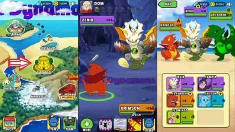 Hack Dynamons World max level và vô hạn tiền
