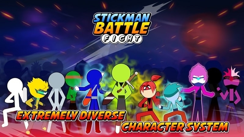 Stickman Battle Fight Mod Apk giúp việc nâng sức mạnh chiến binh nhanh hơn nhờ vô hạn tiền